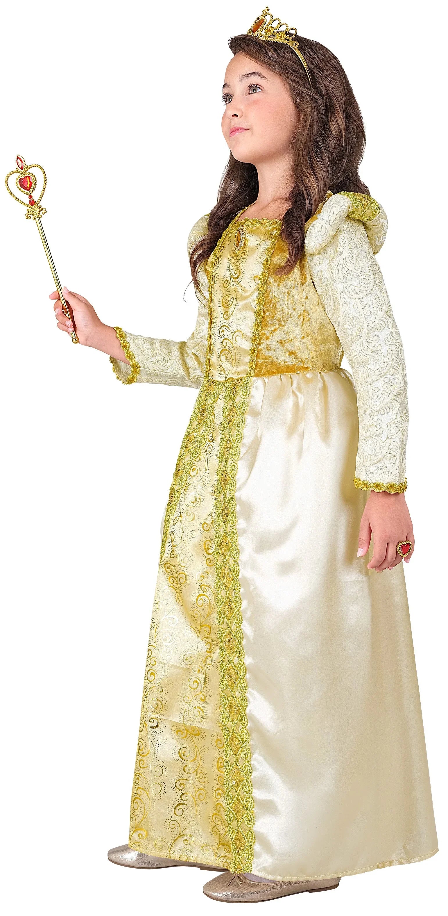 Disfraz de Princesa Medieval Dorado para Niña Princesas y Damas Medievales Widmann